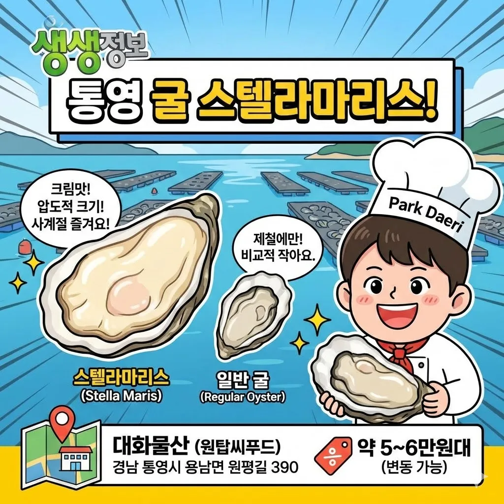 생생정보 통영 굴 스텔라마리스 대화물산 위치 및 가격, 일반 굴과 다른 점은?