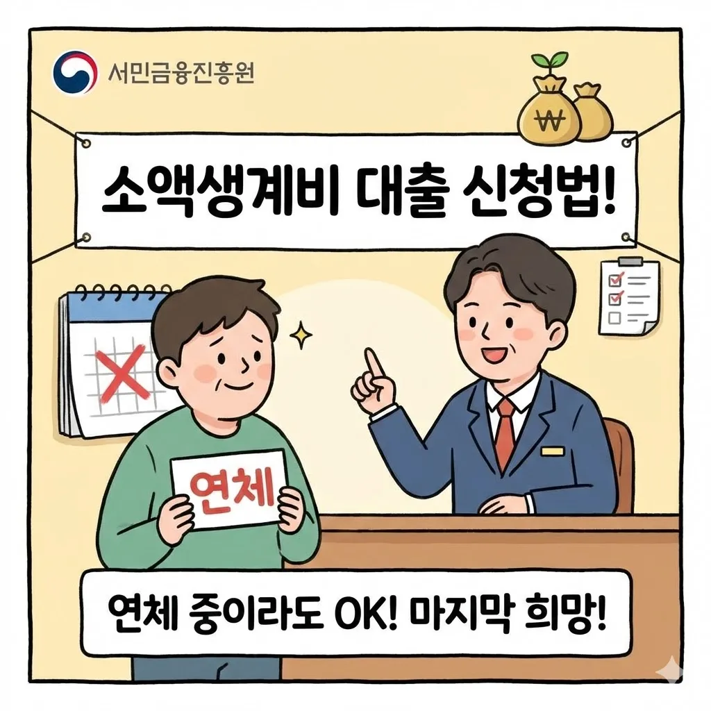 서민금융진흥원 소액생계비 대출 신청법, 연체 중이라도 가능한 마지막 희망