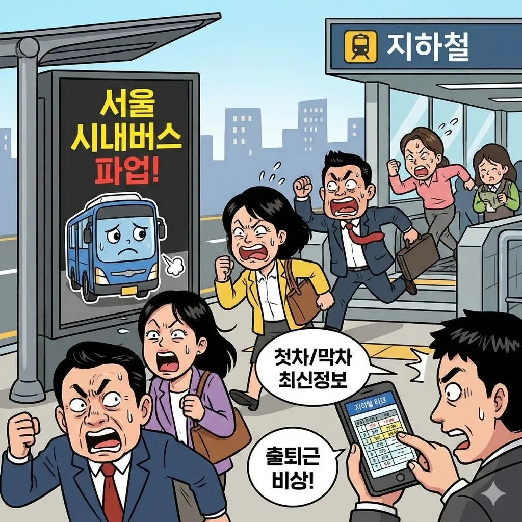 서울 시내버스 파업 출퇴근 비상? 서울 지하철 운행 시간표 첫차 막차 운행 시간표 최신정보
