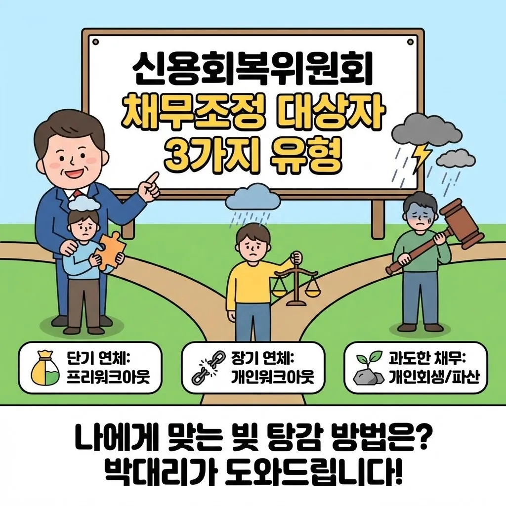 신용회복위원회 채무조정 대상자 3가지 유형, 나에게 맞는 빚 탕감 방법은?