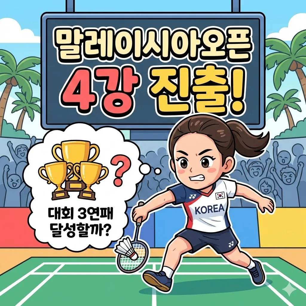 안세영 말레이시아오픈 4강 진출 소식, 대회 3연패 달성할까?