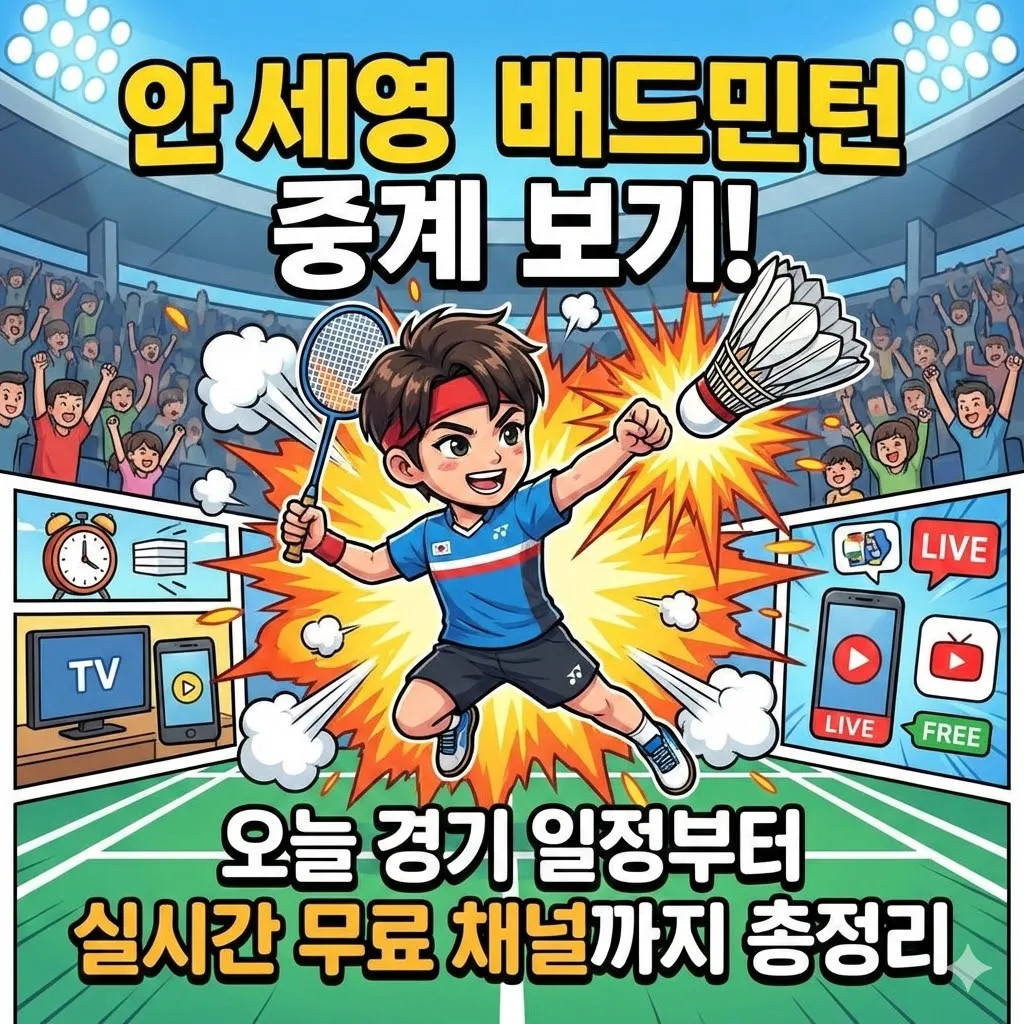 안세영 배드민턴 중계 보기, 오늘 경기 일정부터 실시간 무료 채널까지 총정리