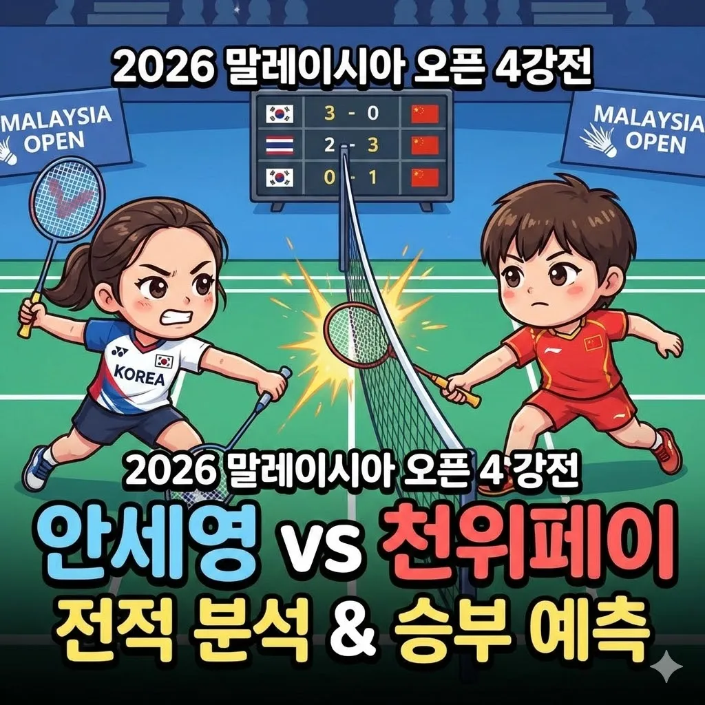 안세영 천위페이 2026 말레이시아 오픈 4강전 전적 분석 및 승부 예측