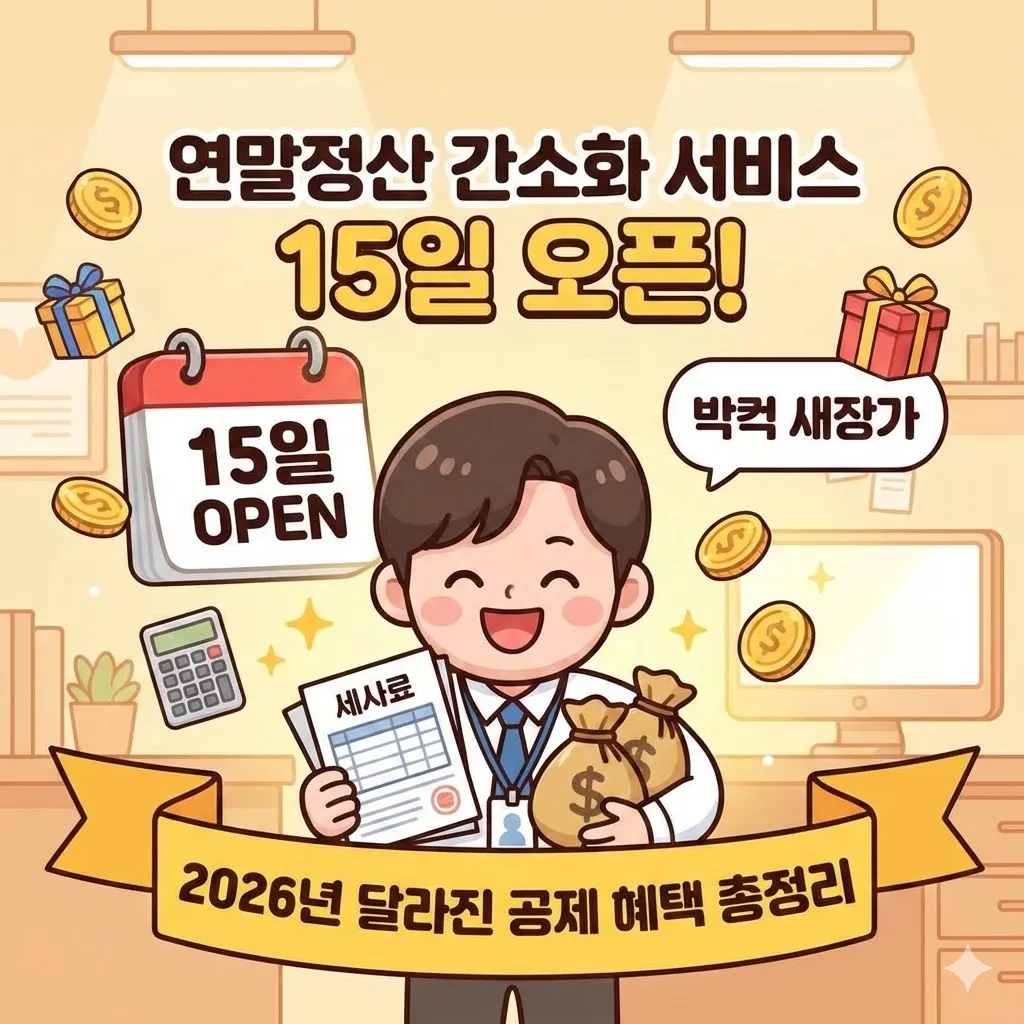 연말정산 간소화 서비스 15일 오픈! 2026년 달라진 공제 혜택 총정리