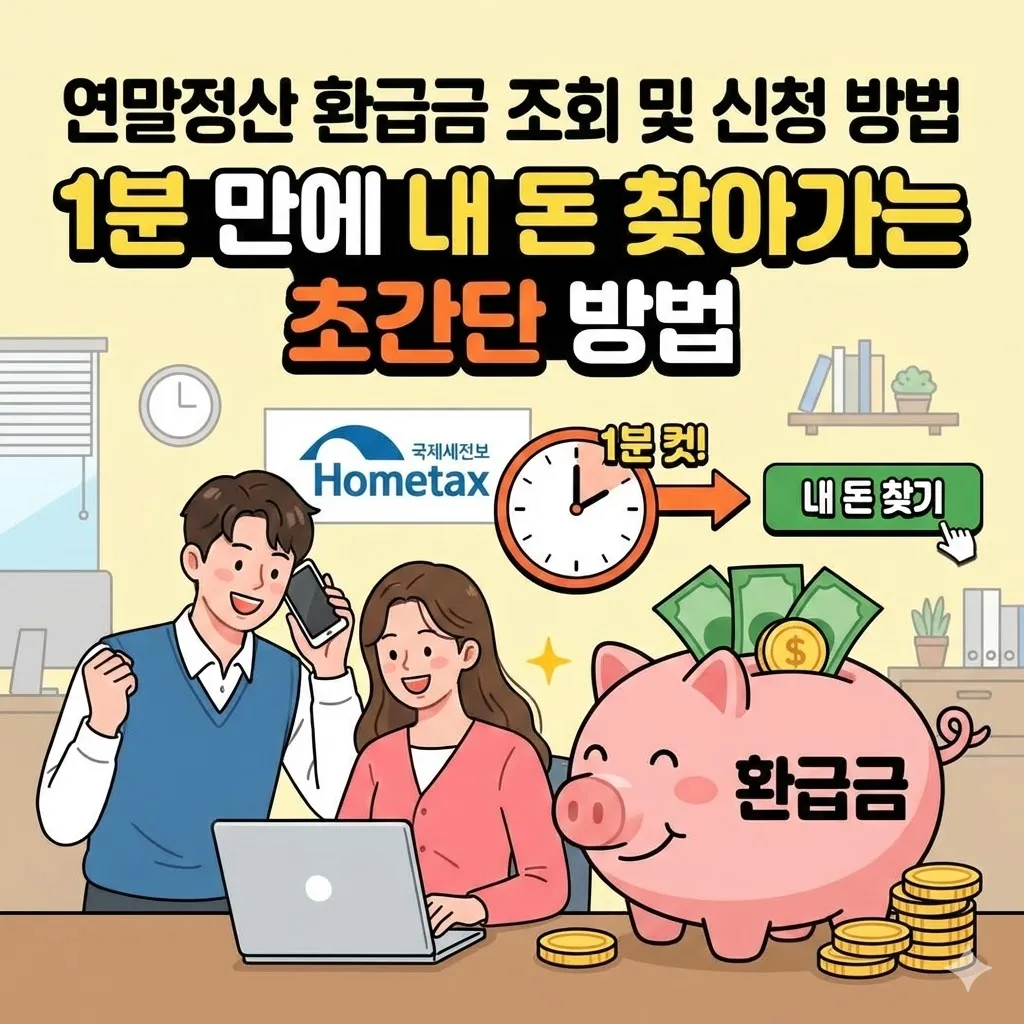 연말정산 환급금 조회 및 신청 방법, 1분 만에 내 돈 찾아가는 초간단 방법