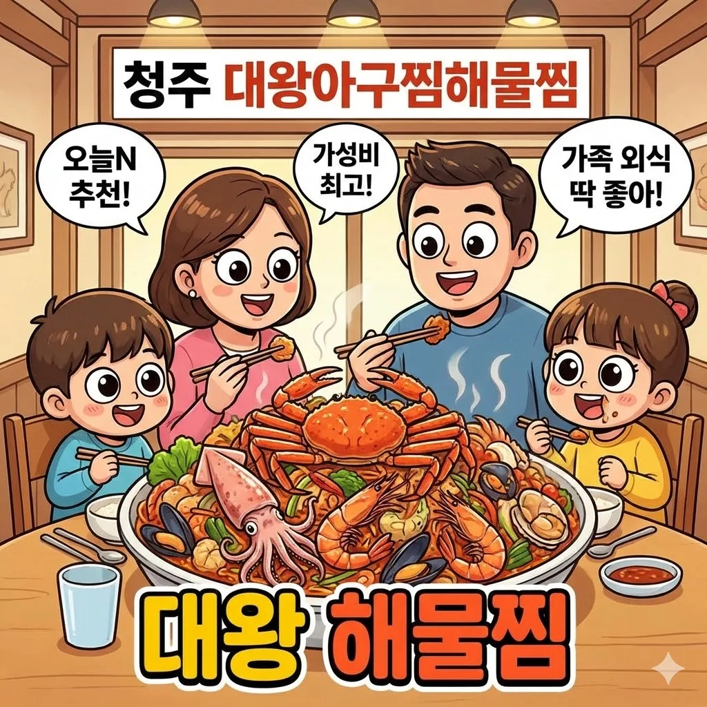 오늘N 대왕 해물찜 청주 '대왕아구찜해물찜' 맛집, 가족 외식으로 딱 좋은 가성비 식당 정보