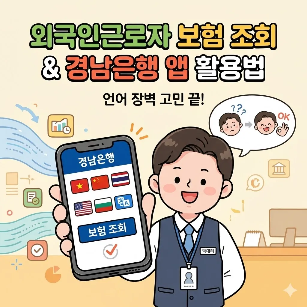 외국인근로자 보험 조회 방법, 언어 장벽 고민 끝내주는 경남은행 모바일 앱 활용법
