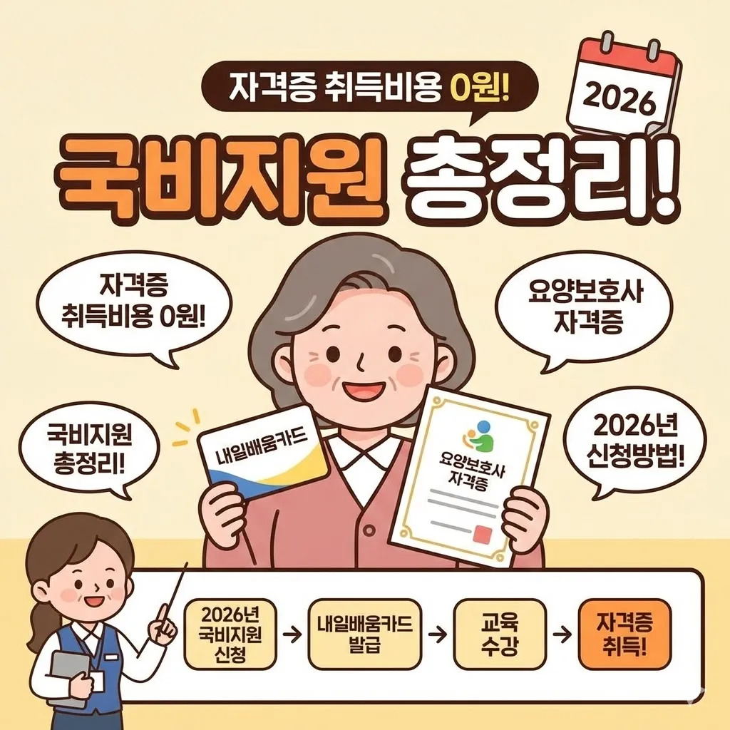 요양보호사 자격증 국비지원, 2026년 신청 방법부터 내일배움카드 발급까지 총정리