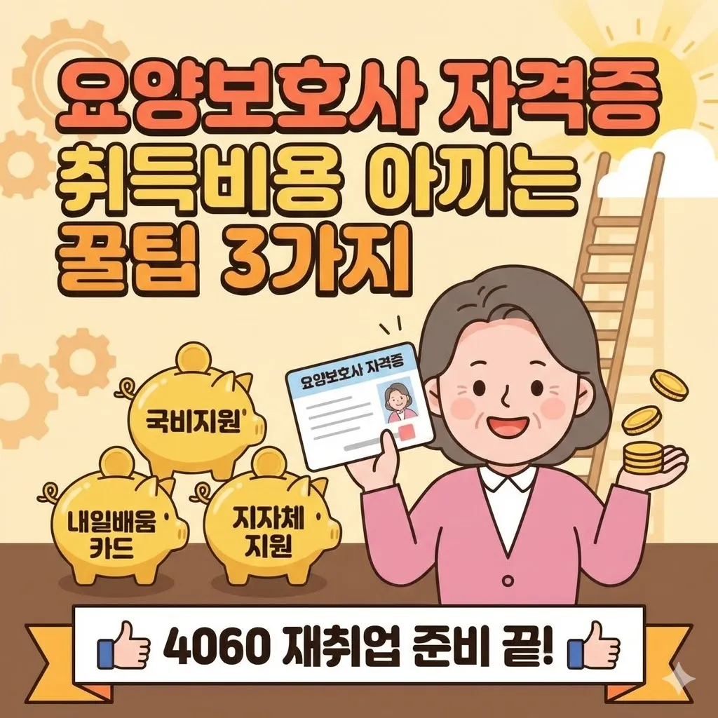 요양보호사 자격증 취득비용 아끼는 꿀팁 3가지, 4060 재취업 준비 끝!