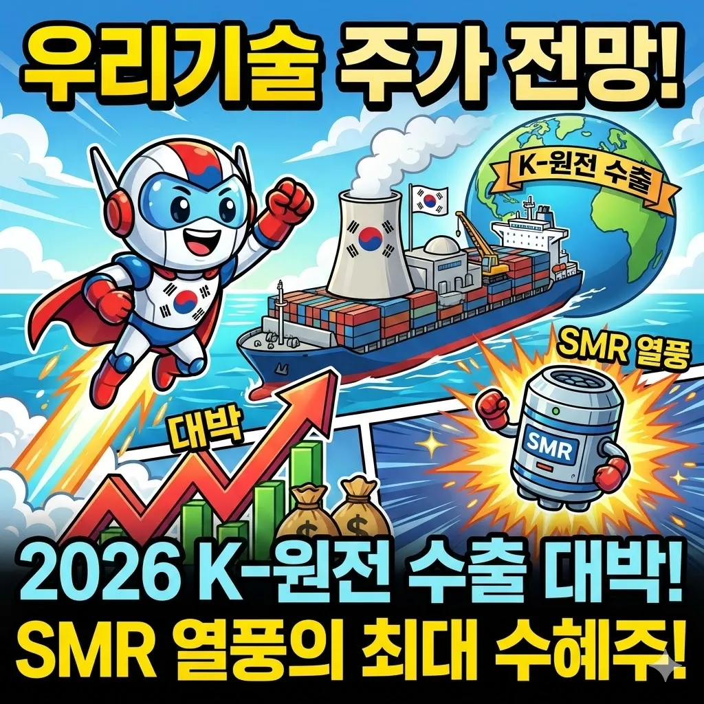 우리기술 주가 전망, 2026년 K-원전 수출 대박과 SMR 열풍의 최대 수혜주?