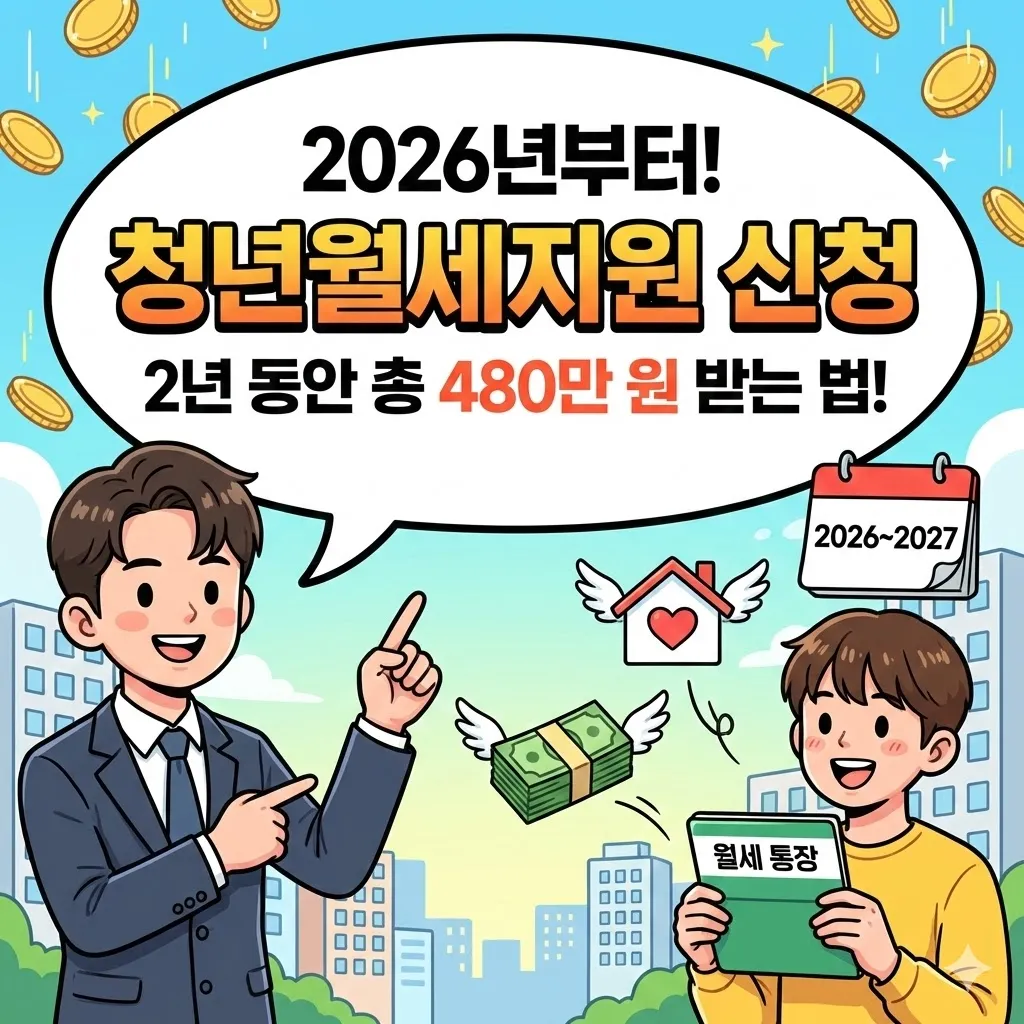 청년월세지원 신청, 2026년부터 2년 동안 총 480만 원 받는 법!