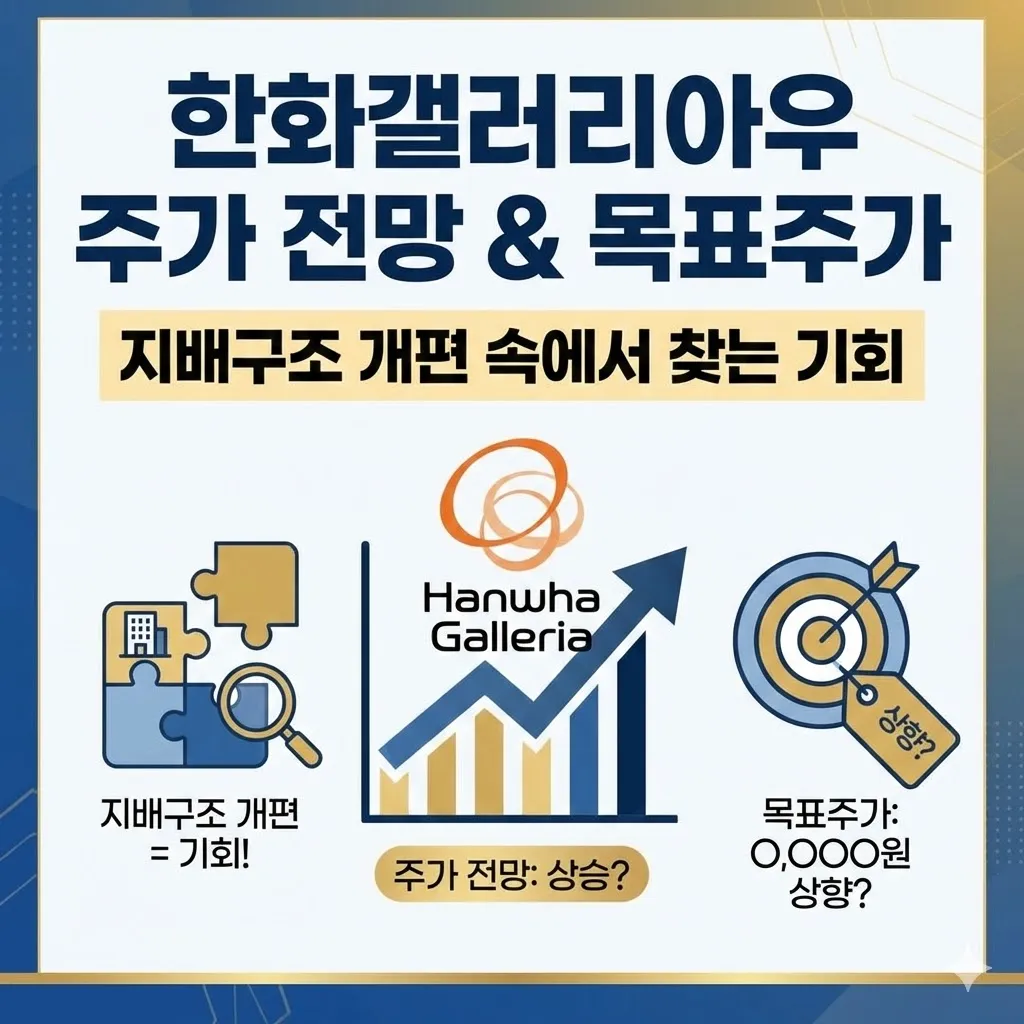 한화갤러리아우 주가 전망 및 목표주가, 지배구조 개편 속에서 찾는 기회