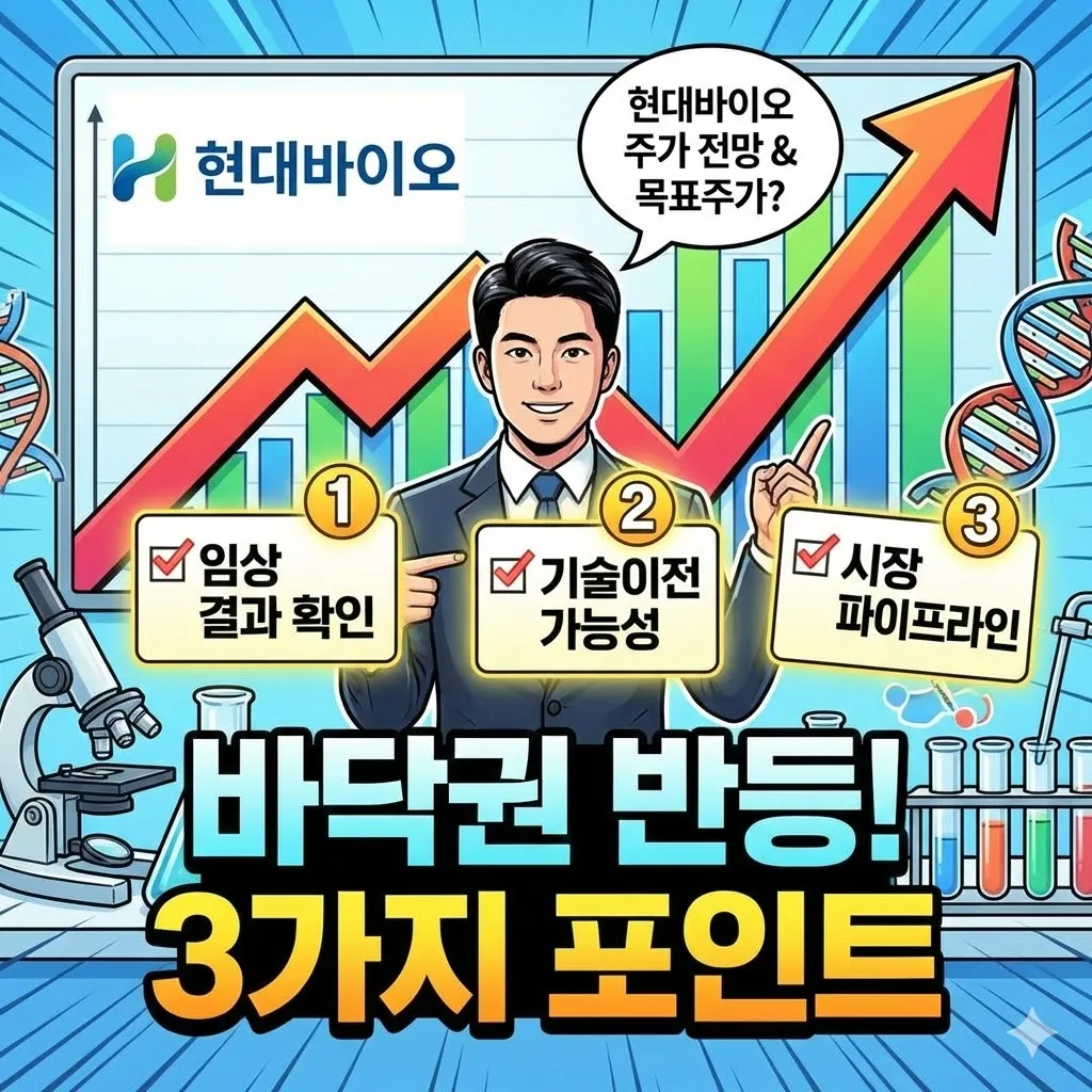 현대바이오 주가 전망 및 현대바이오 목표주가 분석, 바닥권에서 꼭 확인해야 할 3가지 포인트
