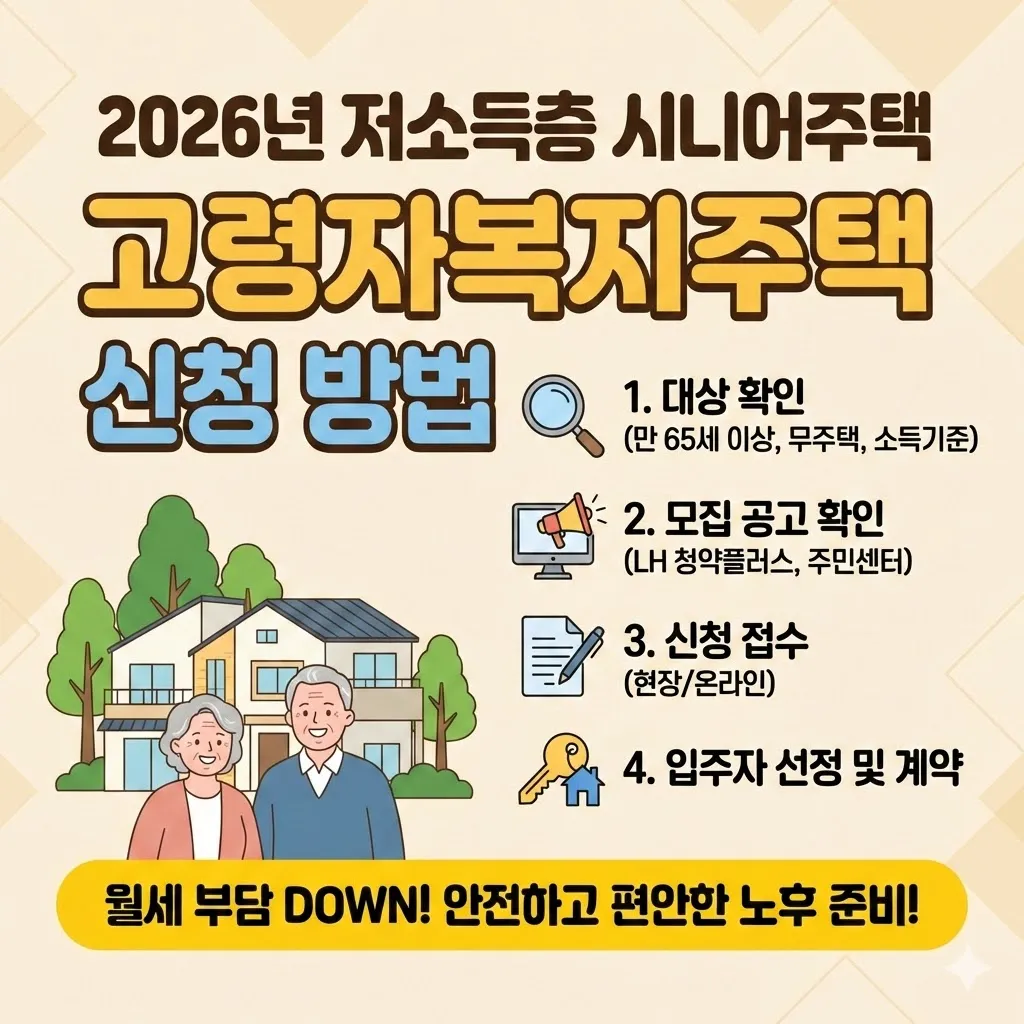 2026년 저소득층 시니어주택 고령자복지주택 신청 방법