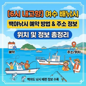 6시 내고향 여수 배낚시 백야낚시 예약 방법 및 주소 위치 정보 총정리