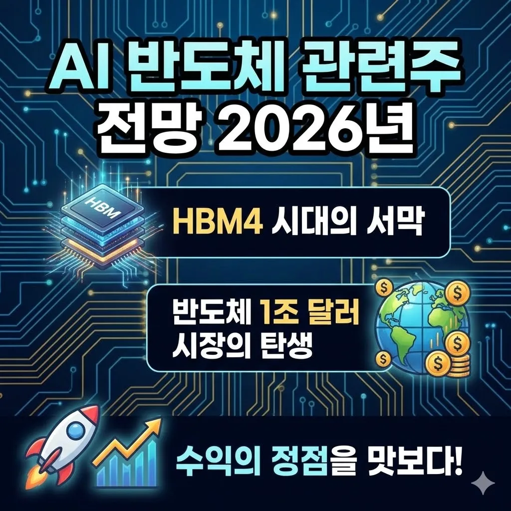 AI 반도체 관련주 전망 2026년 HBM4 시대의 서막과 반도체 1조 달러 시장의 탄생, 수익의 정점을 맛보다!