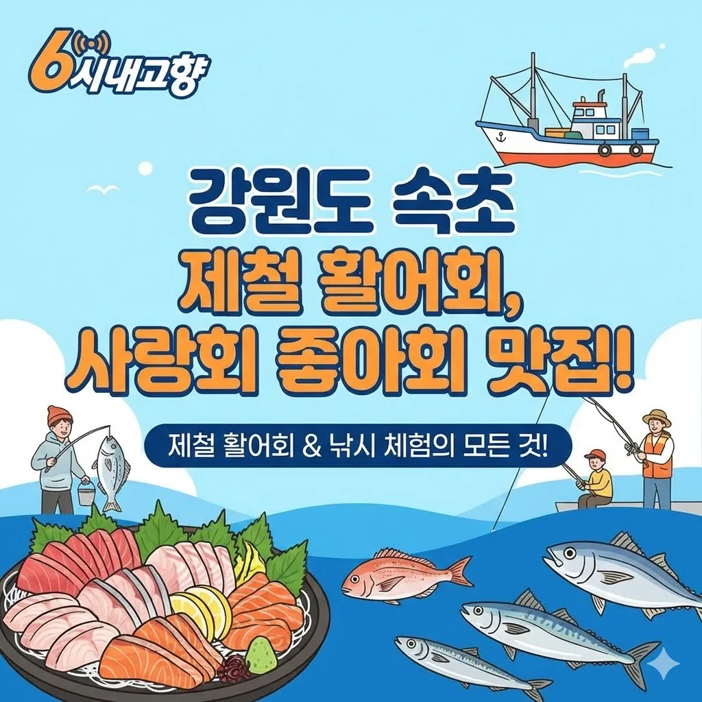 강원도 속초 제철 활어회, 사랑회 좋아회 맛집, 6시내고향 제철 활어회와 낚시 체험의 모든 것