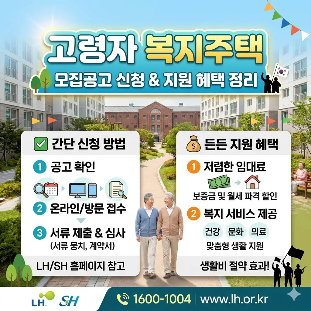 고령자 복지주택 모집공고 신청 방법과 지원 금액 정리