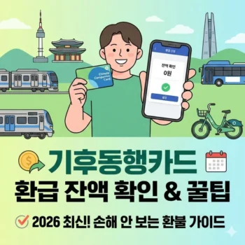 기후동행카드 환급 잔액 확인 방법, 2026년 최신 가이드 및 손해 안 보는 환불 팁