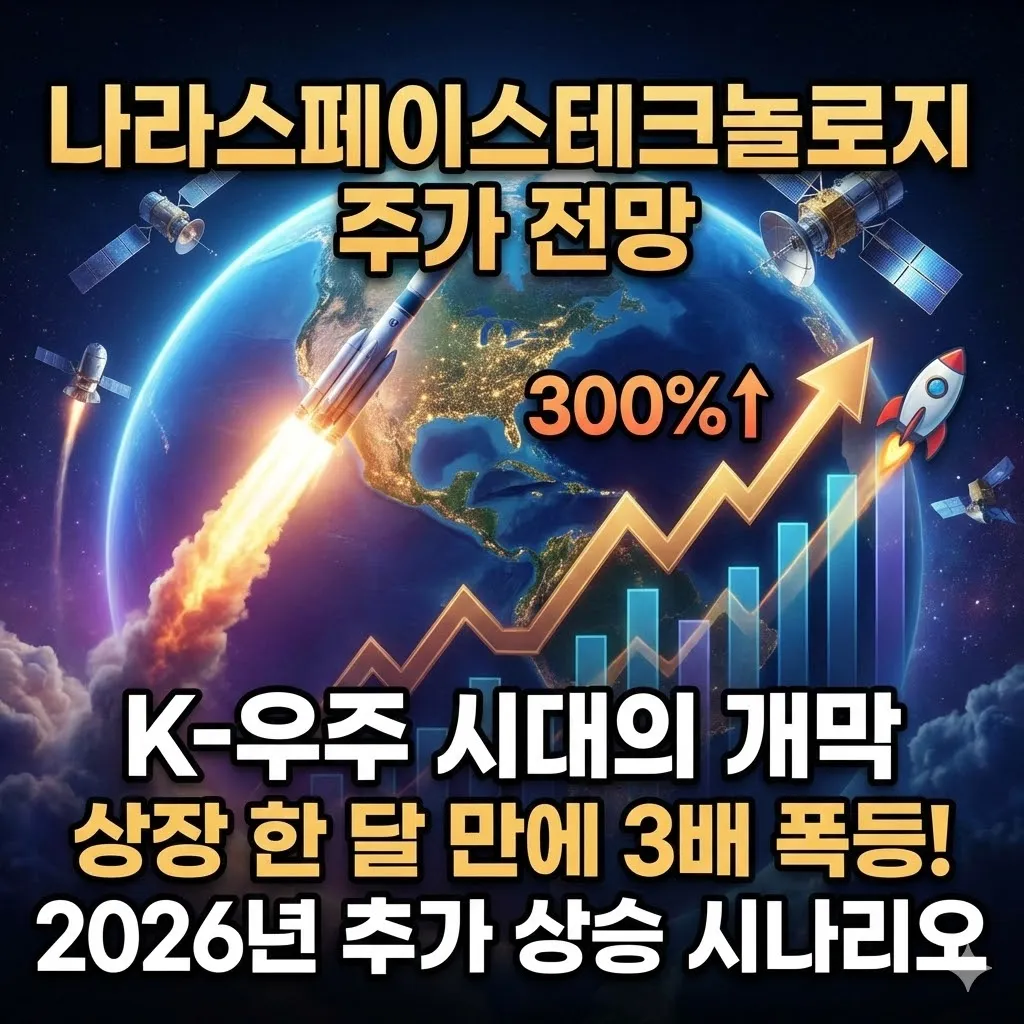 나라스페이스테크놀로지 주가 전망 K-우주 시대의 개막, 상장 한 달 만에 3배 폭등한 이유와 2026년 추가 상승 시나리오