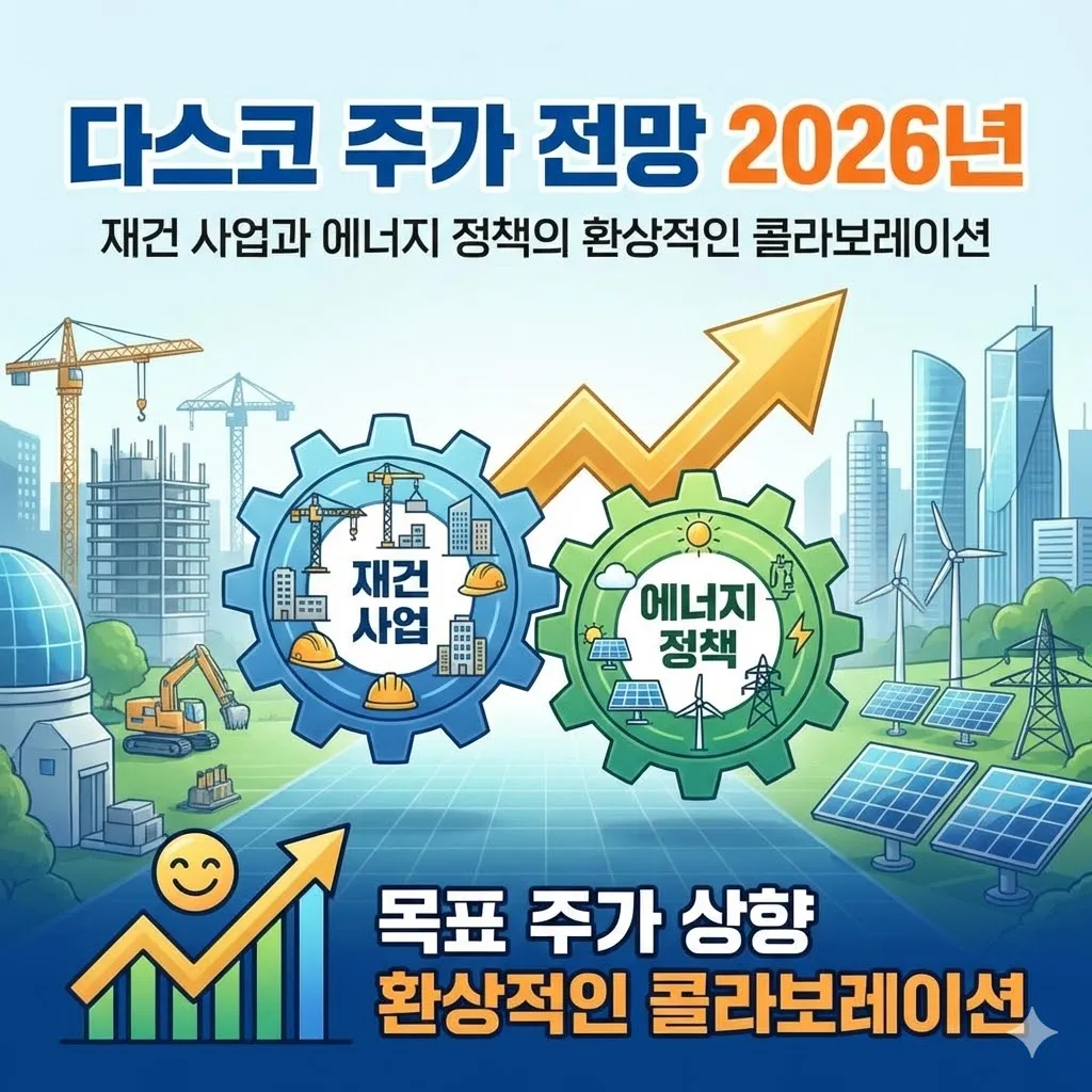 다스코 주가 전망 2026년 재건 사업과 에너지 정책의 환상적인 콜라보레이션