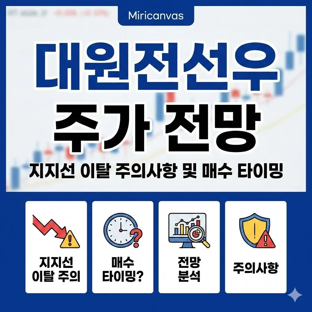 대원전선우 주가 전망 지지선 이탈 주의사항 및 매수 타이밍