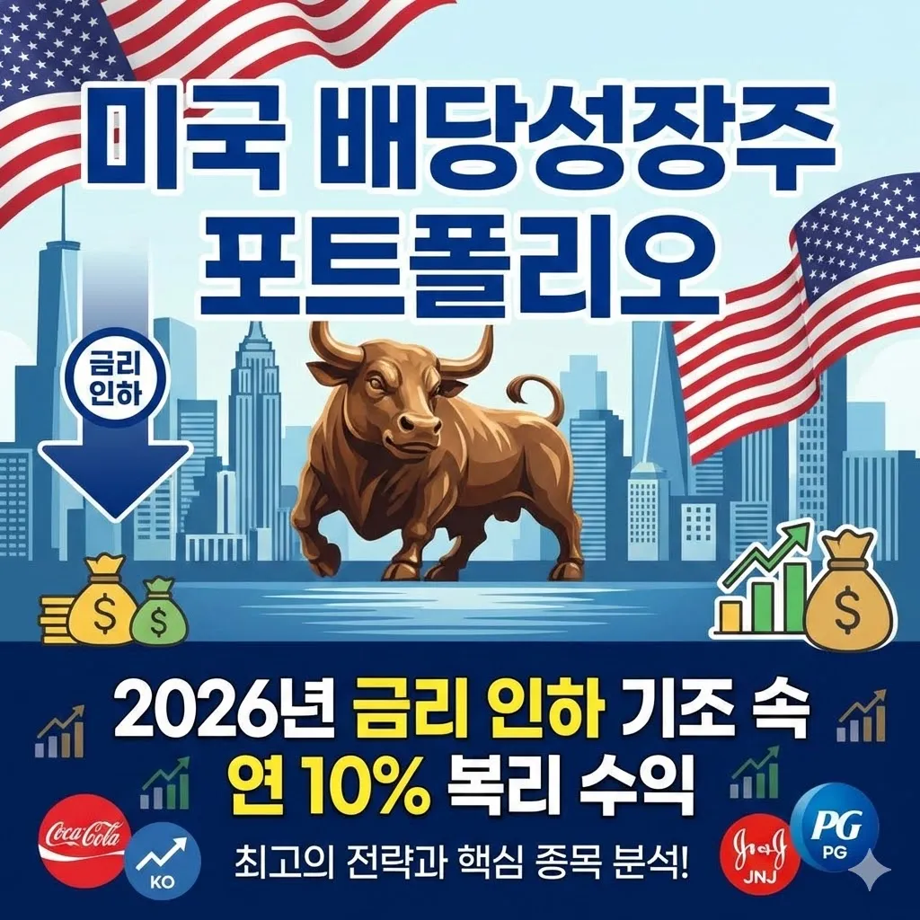 미국 배당성장주 포트폴리오 2026년 금리 인하 기조 속에서 연 10% 복리 수익을 달성하는 최고의 전략과 핵심 종목 분석!