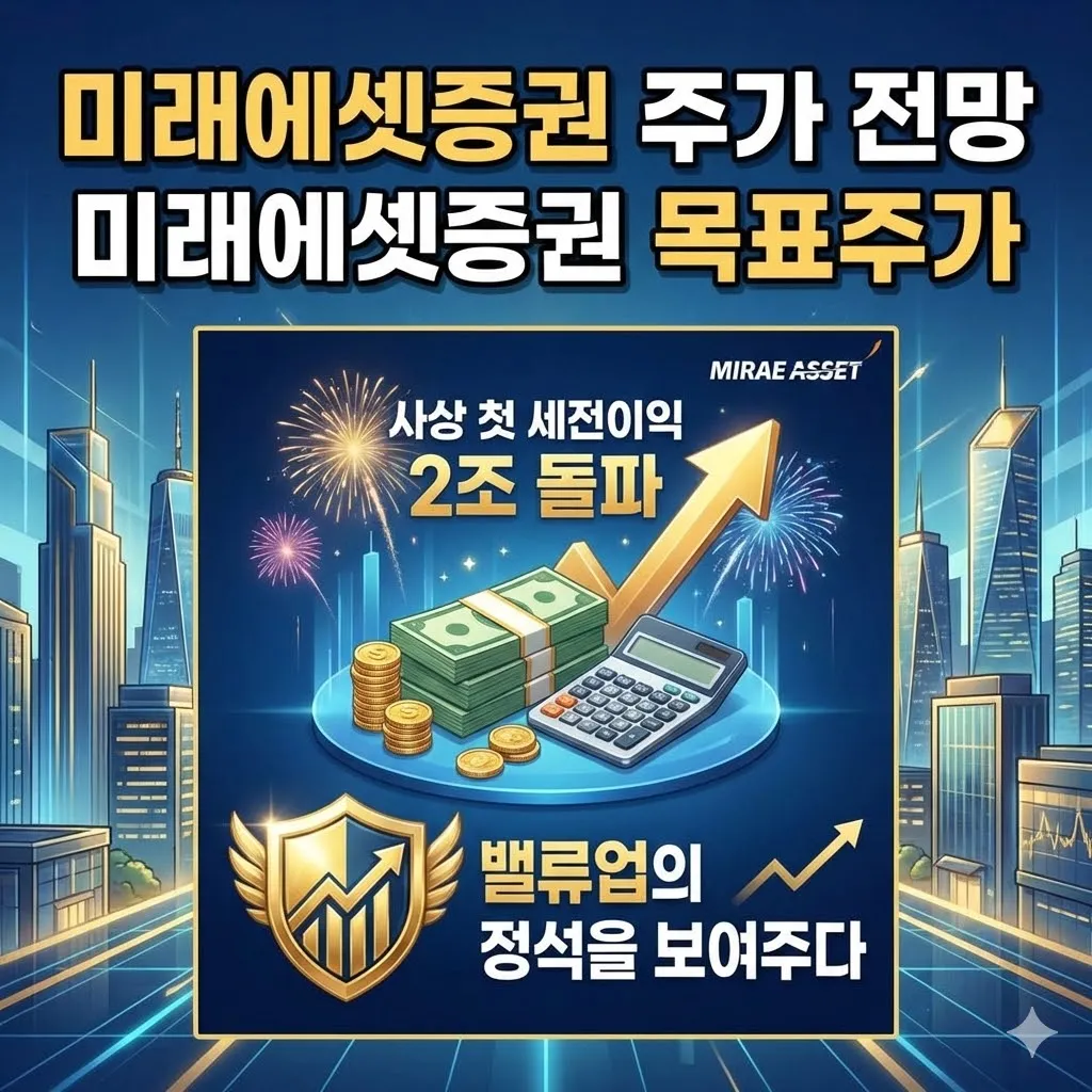 미래에셋증권 주가 전망 및 미래에셋증권 목표주가, 사상 첫 세전이익 2조 돌파, 밸류업의 정석을 보여주다