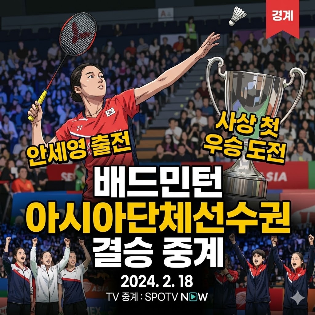 배드민턴 아시아단체선수권 결승 중계 안세영 출전 결승 경기 시청 한국 여자 대표팀 사상 첫 우승 도전