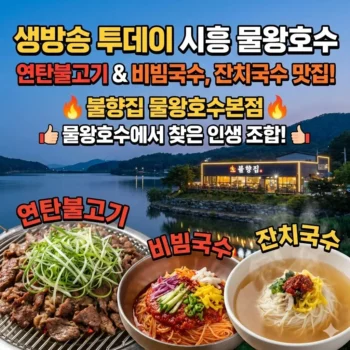 생방송 투데이 시흥 물왕호수 연탄불고기 & 비빔국수, 잔치국수 맛집 불향집 물왕호수본점, 물왕호수에서 찾은 인생 조합