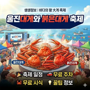 생생정보 바다의 왕 대게 축제, 울진대게와 붉은대게 축제 일정 주차 무료 시식 꿀팁