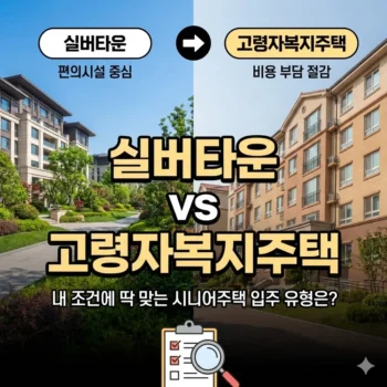 실버타운 vs 고령자복지주택, 내 조건에 딱 맞는 시니어주택 입주 유형은?