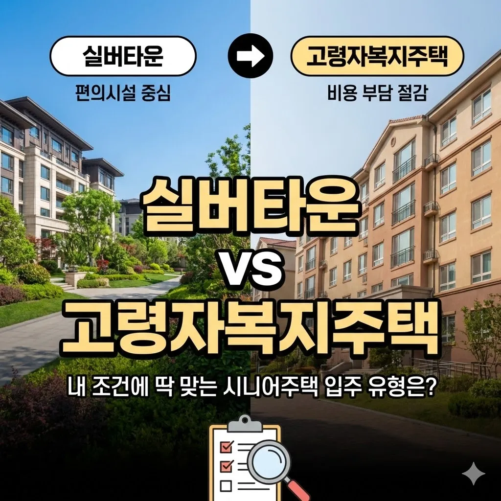 실버타운 vs 고령자복지주택, 내 조건에 딱 맞는 시니어주택 입주 유형은?