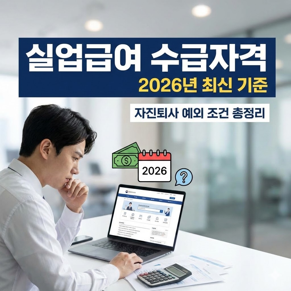 실업급여 수급자격 2026년 최신 기준 및 자진퇴사 예외 조건 총정리