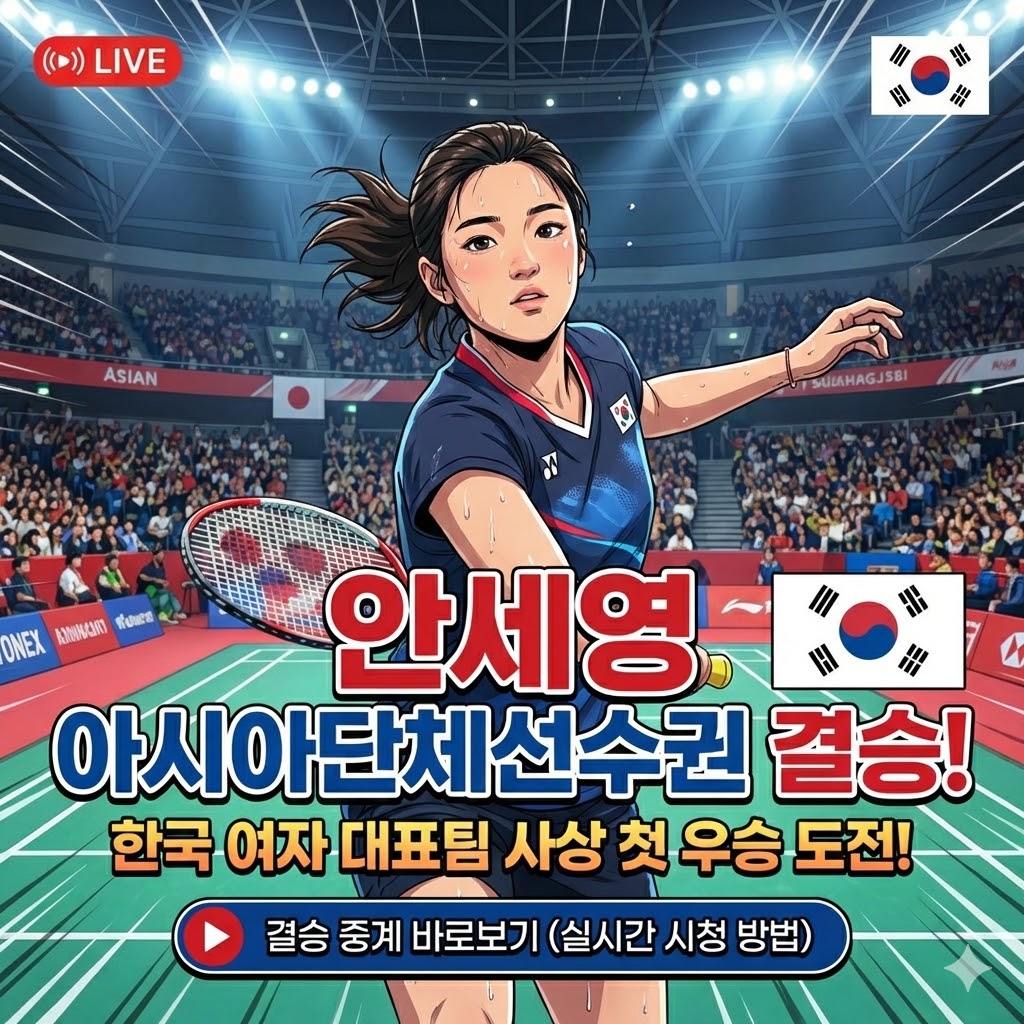 안세영 배드민턴 아시아단체선수권 결승 중계 바로보기, 한국 여자 대표팀 사상 첫 우승 도전 실시간 시청 방법