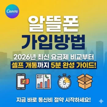 알뜰폰 가입방법, 2026년 최신 요금제 비교부터 셀프 개통까지 5분 완성 가이드