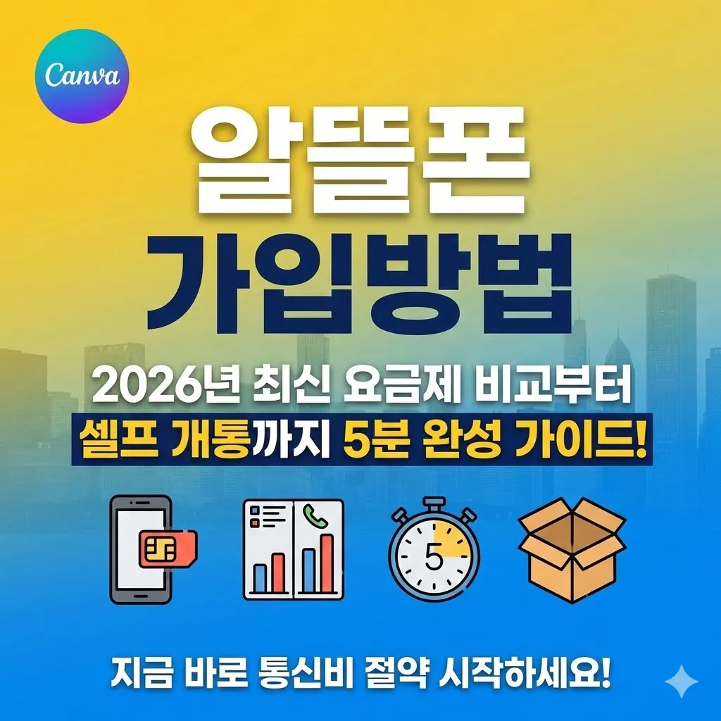 알뜰폰 가입방법, 2026년 최신 요금제 비교부터 셀프 개통까지 5분 완성 가이드