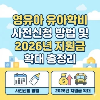 영유아 유아학비 사전신청 방법 및 2026년 지원금 확대 총정리