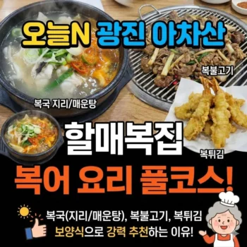 오늘N 광진 아차산 복어 요리 복국(지리/매운탕), 복불고기, 복튀김, 요리 볶고 조리 볶고 할매복집 보양식으로 추천하는 이유