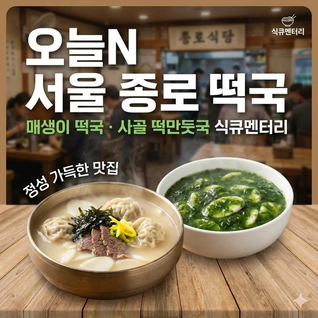 오늘N 서울 종로 떡국 매생이 떡국 식큐멘터리 정성 가득한 사골 떡만둣국 맛집,