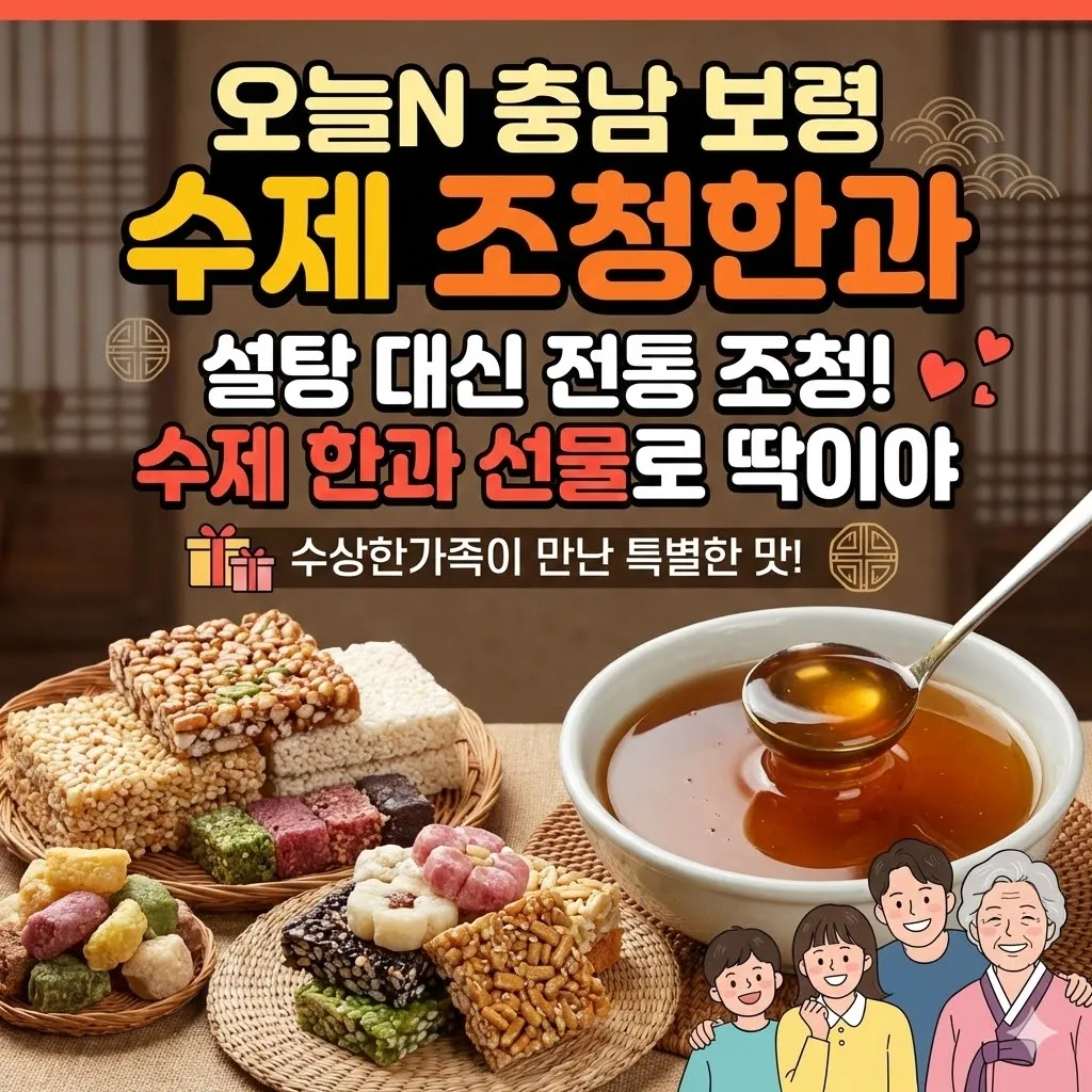 오늘N 충남 보령 수제 조청한과, 강정, 전통 조청, 김부경원산도조청한과는 설탕 대신 조청 사용, 수제 한과 선물로 딱이야, 수상한가족이 만난 특별한