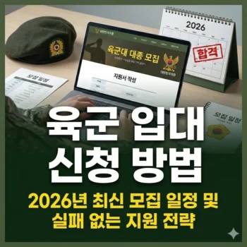 육군 입대 신청방법, 2026년 최신 모집 일정 및 실패 없는 지원 전략
