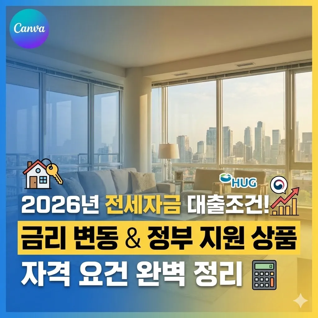 전세자금 대출조건, 2026년 금리 변동 및 정부 지원 상품 자격 요건 완벽 정리