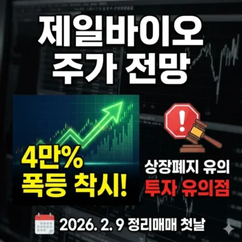 제일바이오 주가 전망 정리매매 첫날 4만% 폭등 착시와 상장폐지 투자 유의점