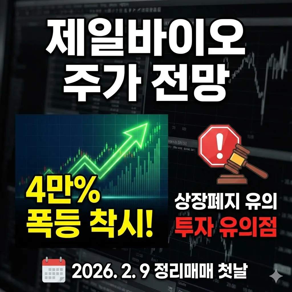 제일바이오 주가 전망 정리매매 첫날 4만% 폭등 착시와 상장폐지 투자 유의점