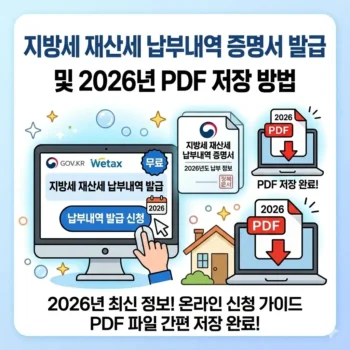 지방세 재산세 납부내역 증명서 발급 및 2026년 PDF 저장 방법