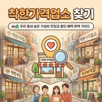 착한가격업소 찾기, 우리 동네 숨은 가성비 맛집과 할인 혜택 완벽 가이드