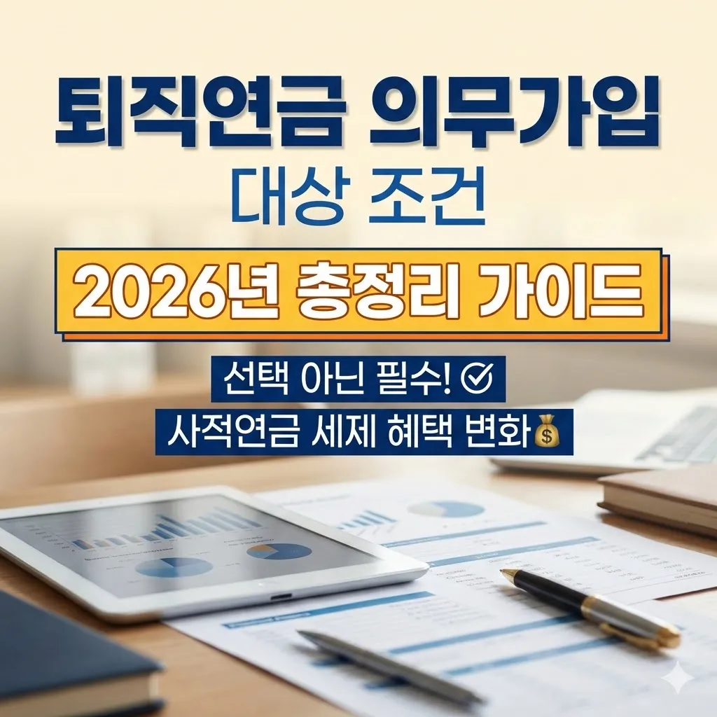 퇴직연금 의무가입대상 조건, 2026년 최신 개정안 및 핵심 가이드
