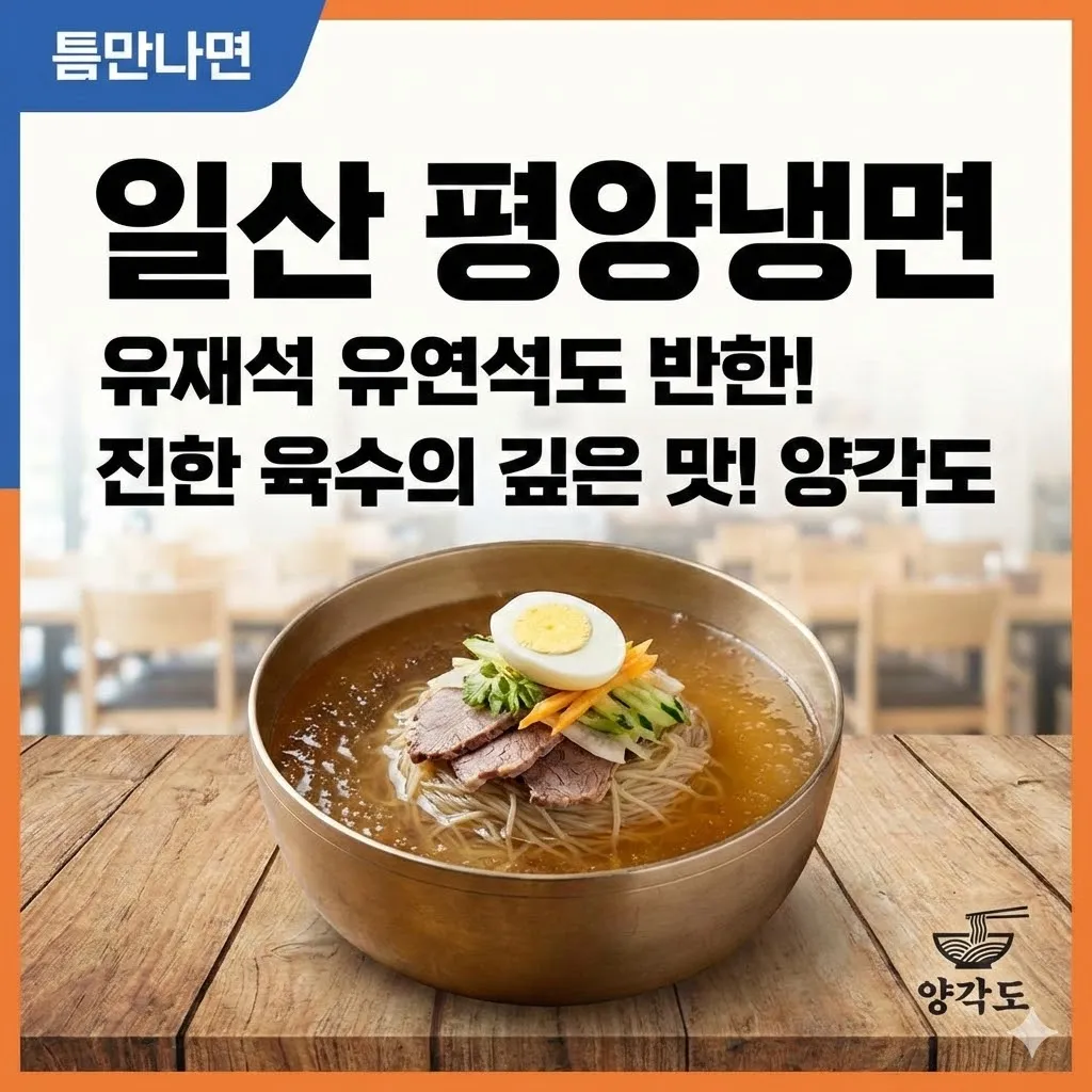 틈만나면 일산 평양냉면 유재석 유연석도 반한 진한 육수의 깊은 맛! 양각도 맛집 정보