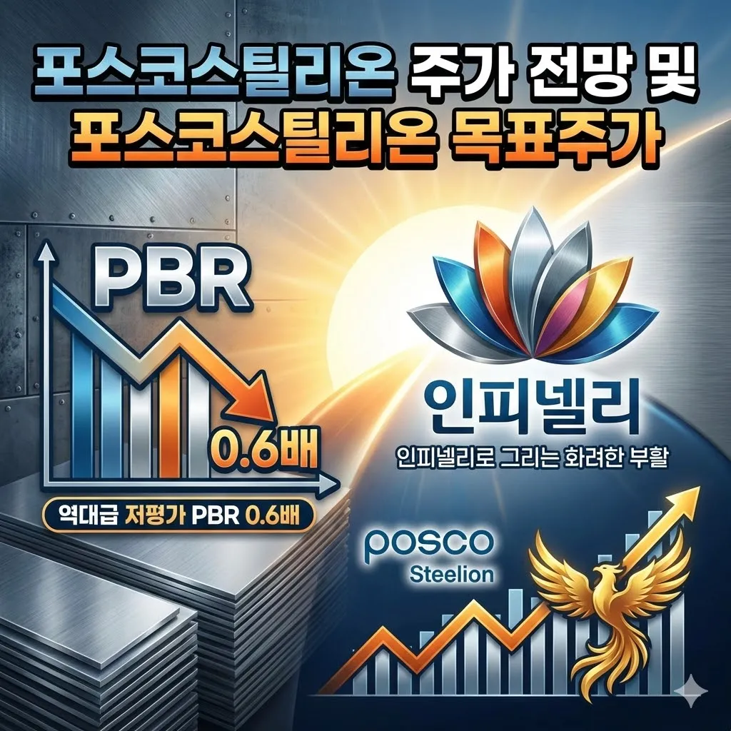 포스코스틸리온 주가 전망 및 포스코스틸리온 목표주가, 역대급 저평가 PBR 0.6배, 인피넬리로 그리는 화려한 부활